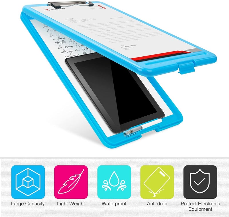 IKAYAS Heavy Duty 9.5 x 13.8 Inch Translucent Metal Storage Clipboard with Paperboard for Classroom, Office, School, Hospital - Image 3